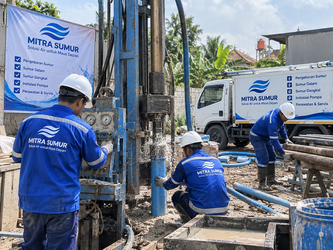 Pengeboran sumur air & instalasi pompa